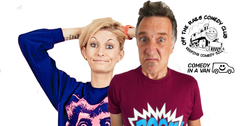 Comedy axeman Duncan Oakley, Harriet Dyer, Jon Wagstaffe and Rob Riley at Off The Rails Comedy Club, Saddleworth on Saturday 4 March 2023