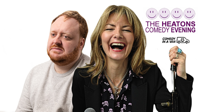 Jo Caulfield & Jamie Hutchinson test drive their brand new shows at The Heatons Comedy Evening, Stocport Sunday 2 July 2023 (C) Comedy In A Van