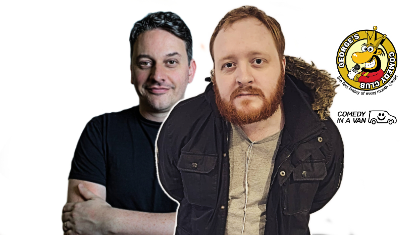 Podcast stars Freddy Quinne and Jamie Hutchinson with Alex Stringer and Alex Boardman at Blackburn's funniest comedy night. Friday 4 August 2023