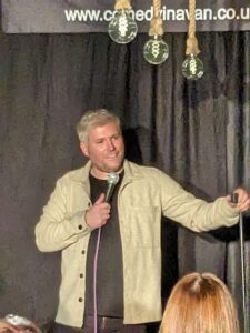 Mark Nelson at The Boathouse Bar & Restaurant, Windermere November 2023 (C) Comedy In A Van