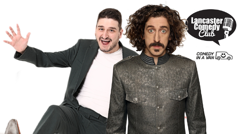 Rich Wilson, Jack Gleadow and Tom Wrigglesworth at Lancaster Comedy Club. The Borough, Lancaster Saturday 27 April 2024 (C) Comedy In A Van