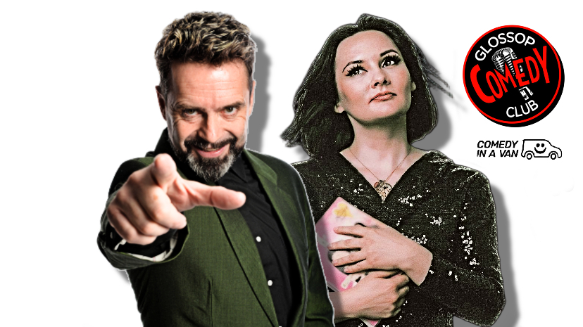 Glossop Comedy Club on Sunday 26 July 2026 with Rachel Fairburn & Phil Nichol's work in progress shows (C) Comedy In A Van
