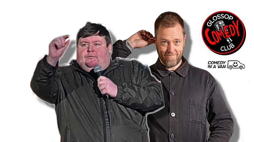 Glossop Comedy Club in December 2026 with Tony Carroll, Christian Reilly, Amit Mistry and your host; Alun Cochrane (C) Comedy In A Van 2026